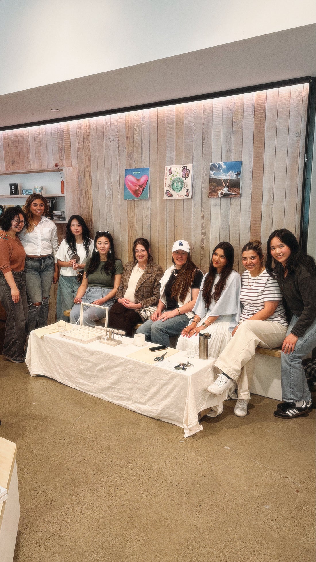 Stone Symphony's first jewelry-making workshop group at Octave Cafe