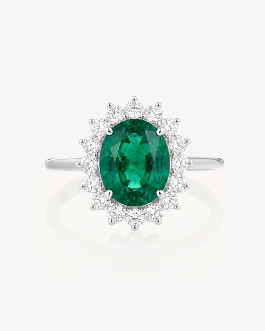 Sunshine Daisy Ring in Emerald