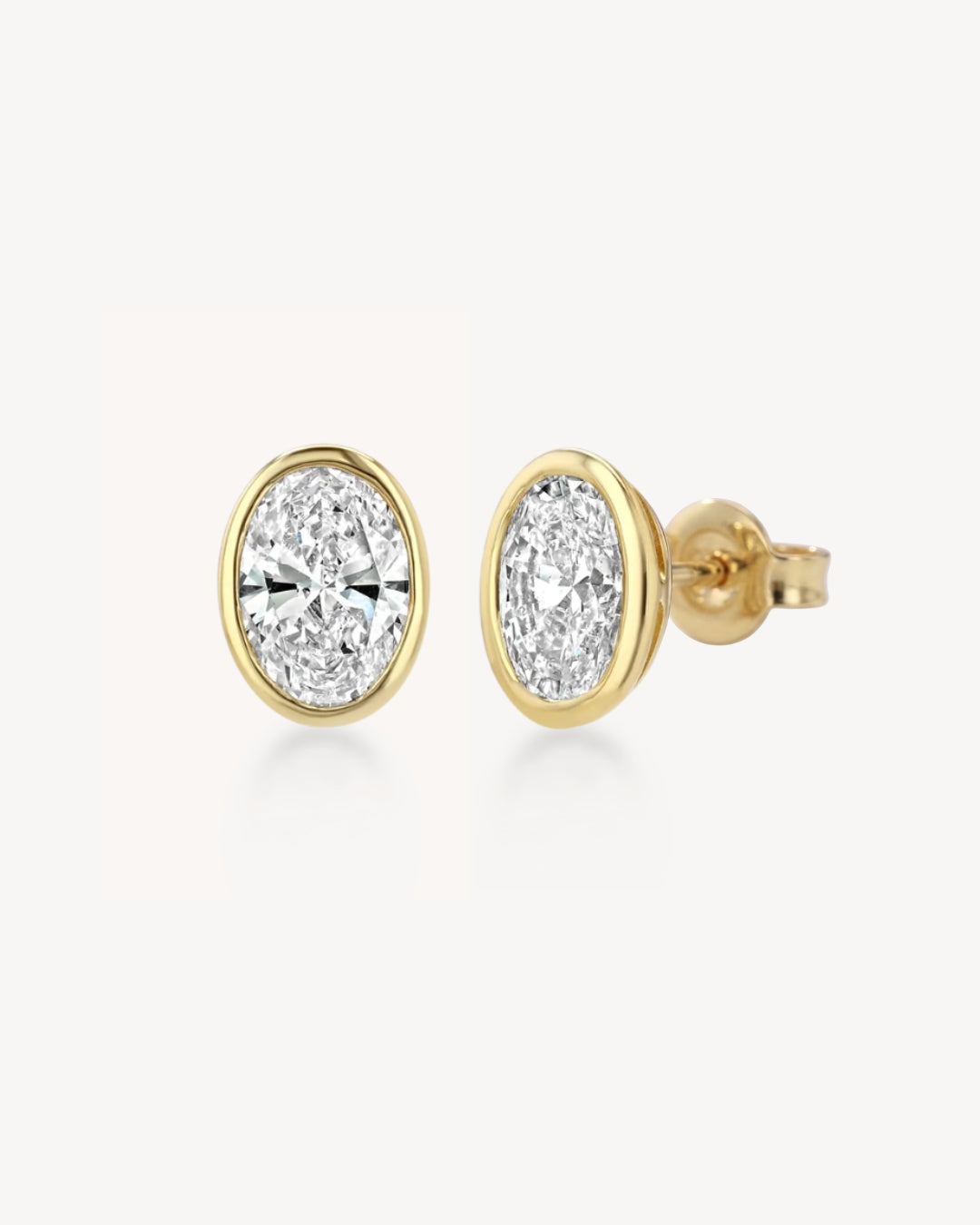 Oval Diamond Bezel Studs