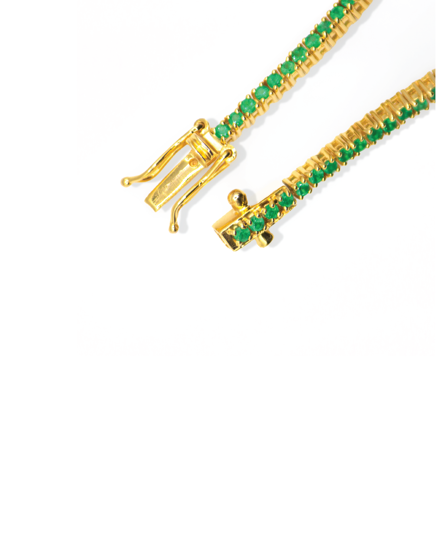 Grace Tennis Bracelet Emerald, Yellow Gold