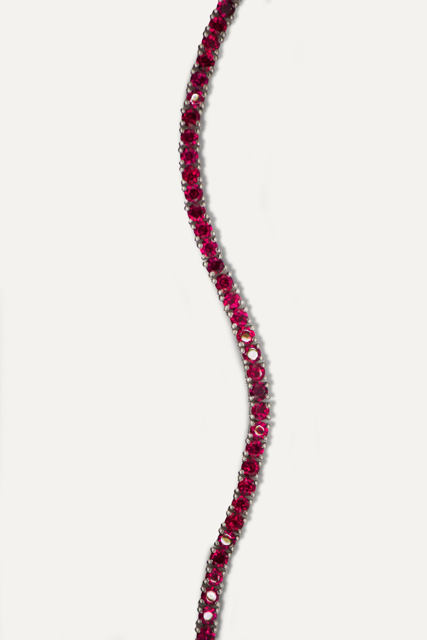 Lucie Round Tennis Bracelet on wrist — round-cut stones in sterling silver — Stone Symphony