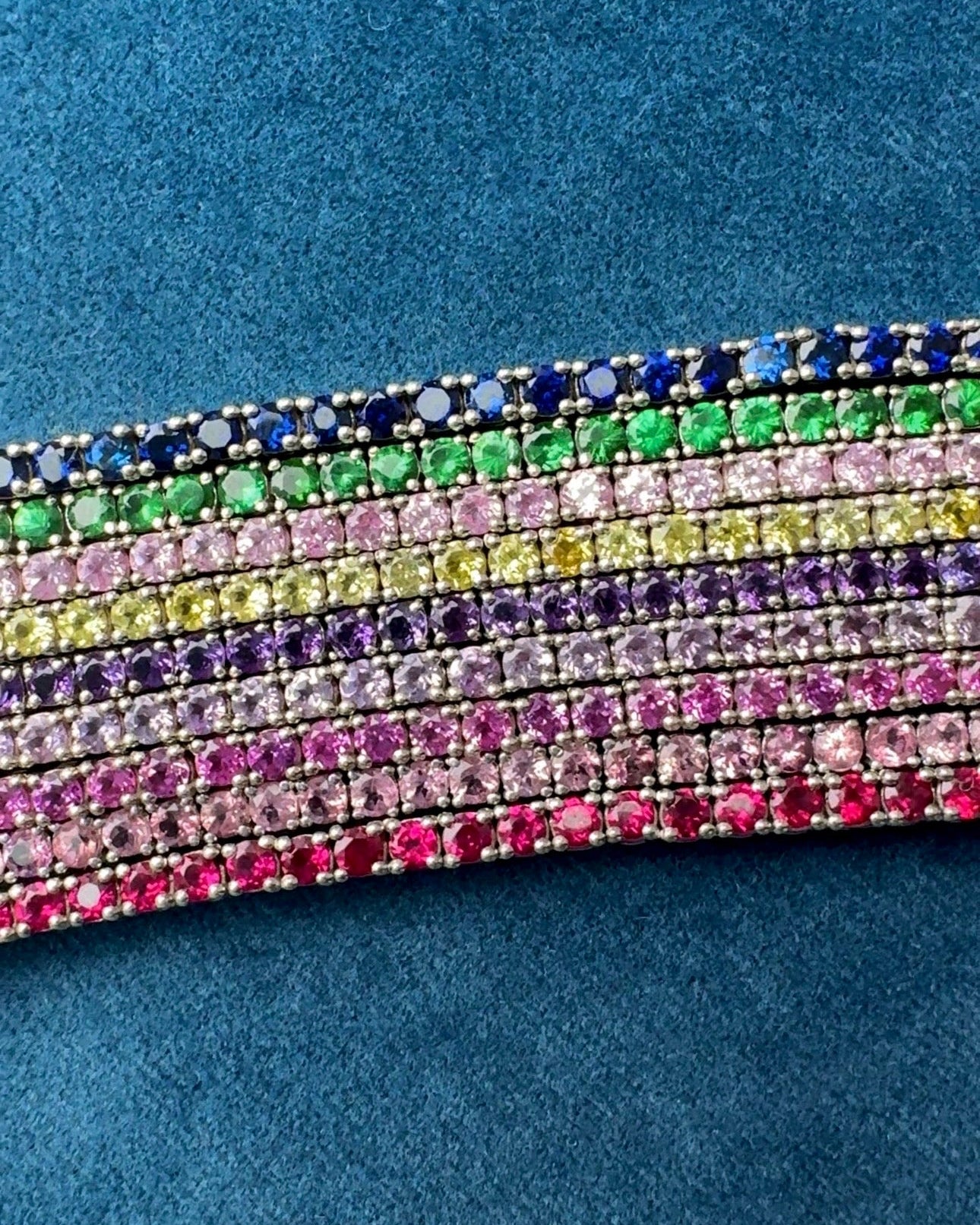 Lucie Round Tennis Bracelet — sterling silver tennis bracelet, product shot — Stone Symphony