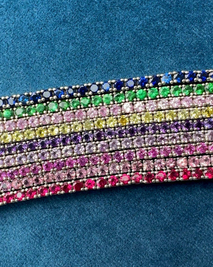 Lucie Round Tennis Bracelet — sterling silver tennis bracelet, product shot — Stone Symphony