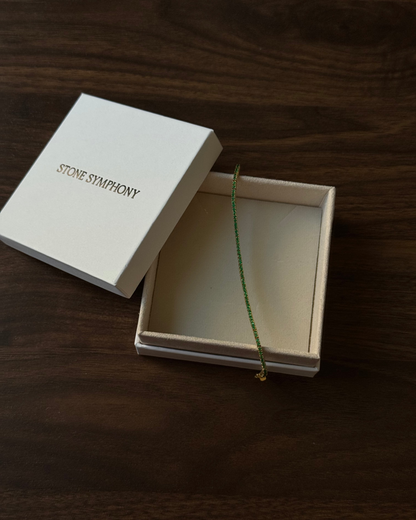 Grace Tennis Bracelet Emerald, Yellow Gold