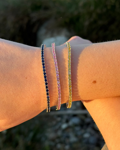 Lucie Round Tennis Bracelet Sterling Silver